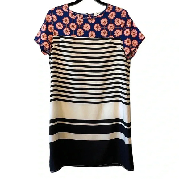 IMPECCABLE PIG Floral and Striped Shift Dress - Medium But Check Measurements - Picture 1 of 6